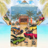 Custom Muscle Car Photo Hawaiian Shirt, Sexy Girls Sitting On Cars, Beach Pattern