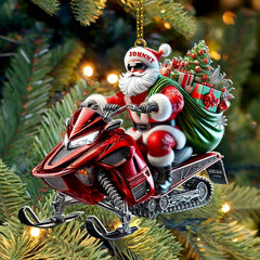 Maxcorners Custom Name Santa Mountain Bike Ornament, Santa Christmas Gift 2D Flat LM2111