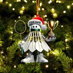 Maxcorners Badminton Champion Decor Christmas Ornament, Personalized Ornament 2D Flat LM2211