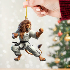 Maxcorners Lion Karate Christmas Ornament, Personalized Ornament 2D Flat LM2211