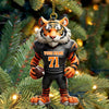 Maxcorners Custom Name Rugby Football Tiger Ornament, Rugby Football Lover Christmas Gift 2D Flat LM2111