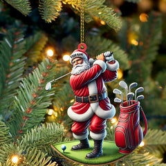 Maxcorners Santa Golf Christmas Ornament, Personalized Ornament 2D Flat LM2211