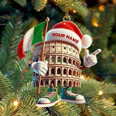 Maxcorners Custom Name Italy Ornament, Italy Lover Christmas Gift 2D Flat LM2111