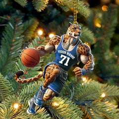 Maxcorners Custom Name and Number Basketball Ornament, Basketball Lover Christmas Gift 2D Flat LM2111