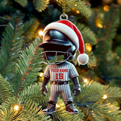 Maxcorners Custom Name and Number Baseball Ornament, Baseball Lover Christmas Gift52 2D Flat LM2111