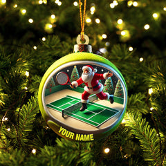 Maxcorners Tennis Santa Decor Christmas Ornament, Personalized Ornament 2D Flat LM2211