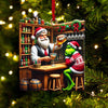 Maxcorners Santa And ELF Bar Christmas Ornament, Personalized Ornament 2D Flat LM2211