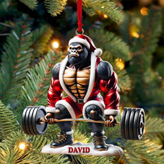 Maxcorners King Kong Weight Lifting Christmas Ornament, Personalized Ornament 2D Flat LM2211