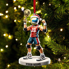 Maxcorners Custom Name and Number Volleyball Ornament, Volleyball Lover Christmas Gift 2D Flat LM2111