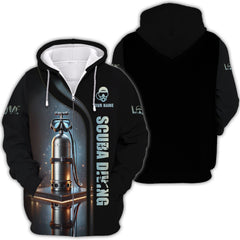 Maxcorners 3D Full Print Scuba Mark With Dive Tank T-Shirts Personalized Name Gift For Diver Lovers LM2111