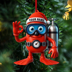 Maxcorners Diving Home Decor, Christmas Ornament, Personalized Ornament 4 2D Flat LM2111