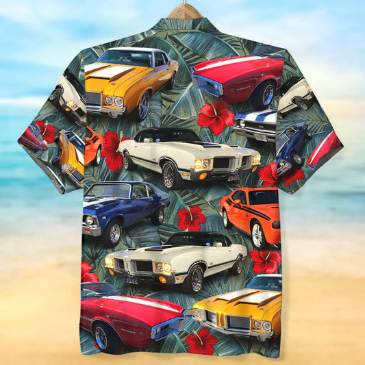 Custom Car Photo Hawaiian Shirt, Floral Pattern, Gift For Car Lovers