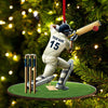 Maxcorners Custom Name Cricket Ball Ornament, Cricket Ball Lover Christmas Gifts 2D Flat LM2211