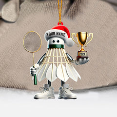 Maxcorners Badminton Champion Decor Christmas Ornament, Personalized Ornament 2D Flat LM2211