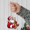 Maxcorners Custom Name Saxophone Santa Ornament, Saxophone Lover Christmas Gift 2D Flat LM2211