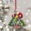 Maxcorners Billiard Santa Christmas Ornament, Personalized Ornament 2D Flat LM2211