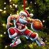 Maxcorners Custom Name Basketball Santa Ornament, Basketball Lover Christmas Gift 2D Flat LM2211