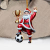 Maxcorners Football Champion Santa Christmas Ornament, Personalized Ornament 2D Flat LM2211
