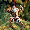 Maxcorners Santa Bodybuilder Christmas Ornament, Personalized Ornament 2D Flat LM2211