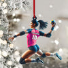 Maxcorners Custom Ornament, Handball Woman Ornament, Christmas Decor 2D Flat LM2211