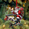 Maxcorners Custom Name Fishing Santa Ornament, Christmas Gift 2D Flat LM2211