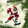Maxcorners Hockey Santa Pose Christmas Ornament, Personalized Ornament 2D Flat LM2211