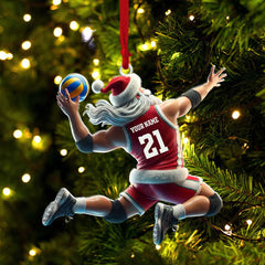 Maxcorners Custom Name and Number Volleyball Ornament, Christmas Gift for Volleyball Lover 2D Flat LM2111