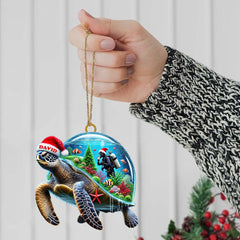 Maxcorners Custom Name Diving Ornament, Diving Lover Christmas Gift 2D Flat LM2111