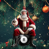 Maxcorners Billiard Santa Christmas Ornament, Personalized Ornament4 2D Flat LM2211
