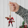 Maxcorners Custom Name Gym Work Out Santa Ornament, Gymnastics Christmas Gift87 2D Flat LM2211