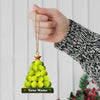 Maxcorners Tennis Ball Tree Christmas Ornament, Personalized Ornament4 2D Flat LM2211