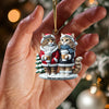 Maxcorners Couple Cats Home Decor Christmas Ornament, Personalized Ornament 2D Flat LM2211