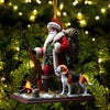 Maxcorners Santa And Dog Christmas Ornament, Personalized Ornament 2D Flat LM2211