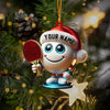 Maxcorners Table Tennis Racket And Ball Home Decor Christmas Ornament, Personalized Ornament 2D Flat LM2211