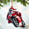 Maxcorners Santa Motobike Christmas Ornament, Personalized Ornament 2D Flat LM2211