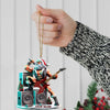Maxcorners Custom Name Santa Rock Ornament, Music Lover Christmas Gift 2D Flat LM2111