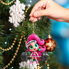 Maxcorners Chibi Girl Weightlifting Christmas Home Decor Christmas Ornament, Personalized Ornament 2D Flat LM2211