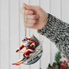 Maxcorners Custom Name Santa Skiing Ornament, Santa Christmas Gift Decoration 2D Flat LM2111
