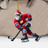 Maxcorners Santa Hockey Christmas Ornament, Personalized Ornament 2D Flat LM2211