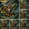 Maxcorners Deer Hunter Muscle Santa Hat Beer Mug Personalized Name Christmas Ornament