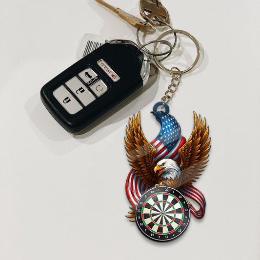 Maxcorners Patriotic Eagle Dartboard 3D Keychain