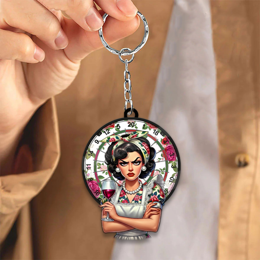 Maxcorners Vintage Pin-Up Dart Queen 3D Keychain