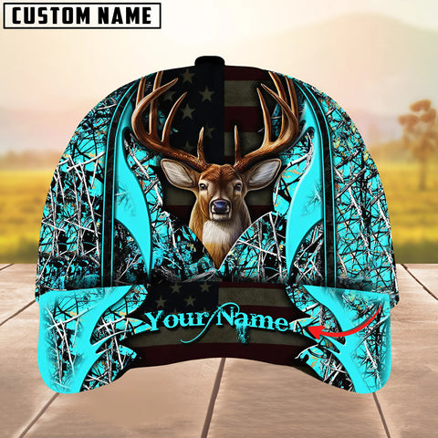 Maxcorners Deer Hunting The Best Of Flag Multicolor Option Personalized Name 3D Cap