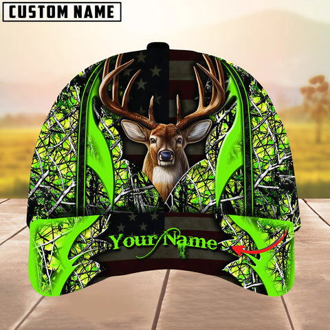 Maxcorners Deer Hunting The Best Of Flag Multicolor Option Personalized Name 3D Cap