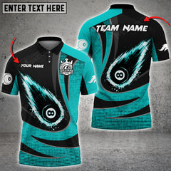 Maxcorners Billiards 8 Fire Ball Personalized Name, Team Name Unisex Shirt ( Multicolor Options )