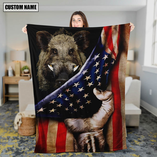 Maxcorners Personalized Boar Hunting Blanket