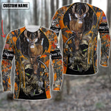 Maxcorners Custom Name Personalized Deer Hunting Orange Camo Shirt 3D All Over Printed Clothes