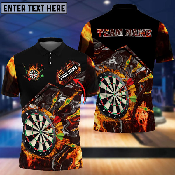 Maxcorners Smoke Flaming Darts Personalized Name 3D Shirt