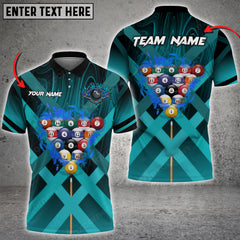 Maxcorners Billiards X-Shaped Multicolor Options Customized Name 3D Shirt