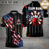 MaxCorners Bowling And Pins Black American Flag Smoke  Customized Name, Team Name 3D Shirt For Women
